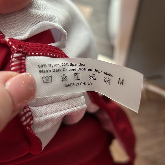 Red Maternity Swimsuit - Picture 3 of 4